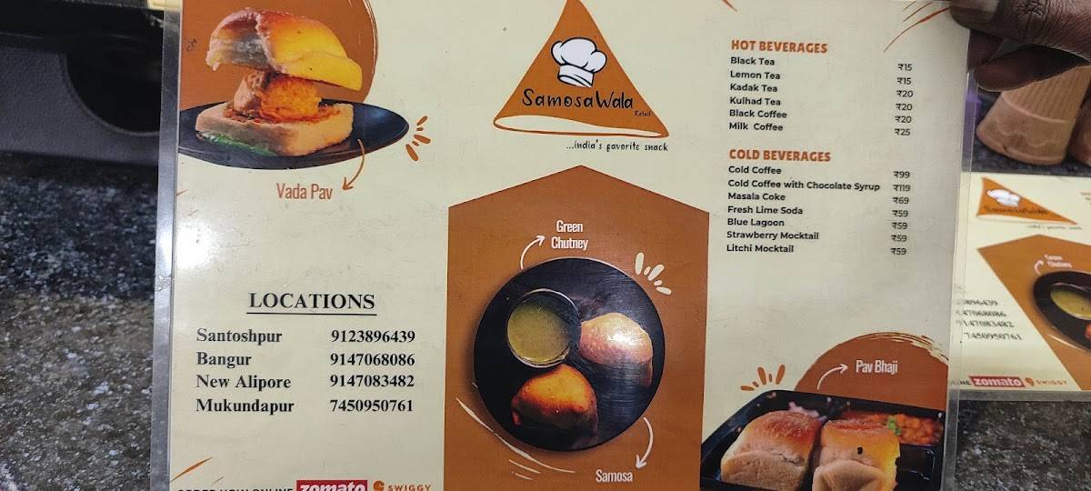 Samosawala menu