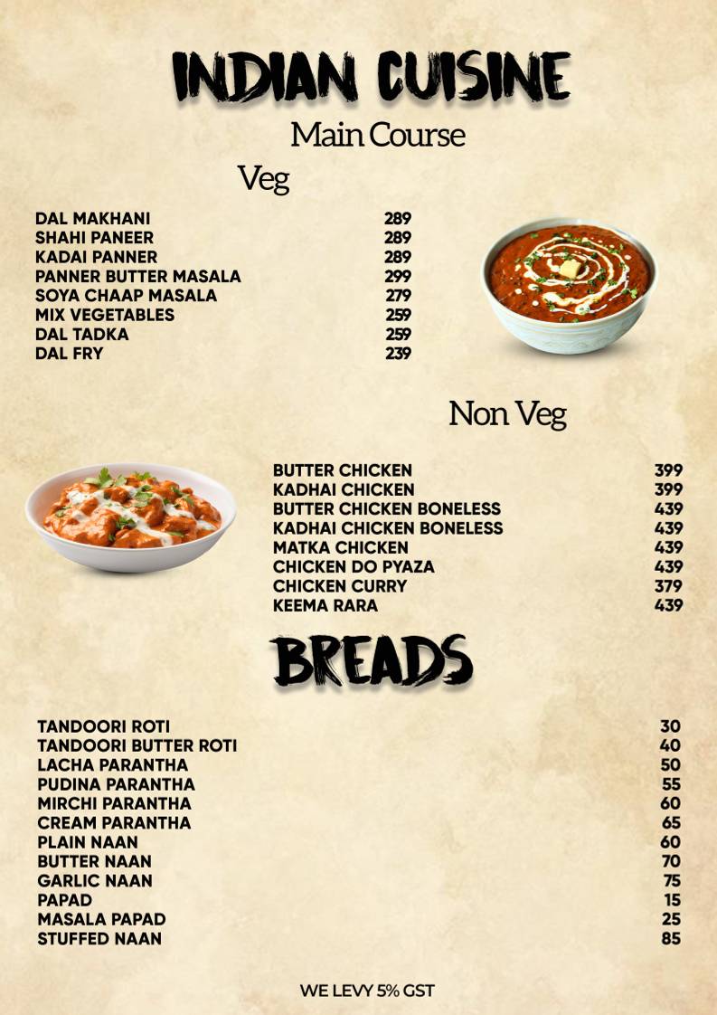Sharrazz Cafe In Satyaniketan & Roof Top Dining menu