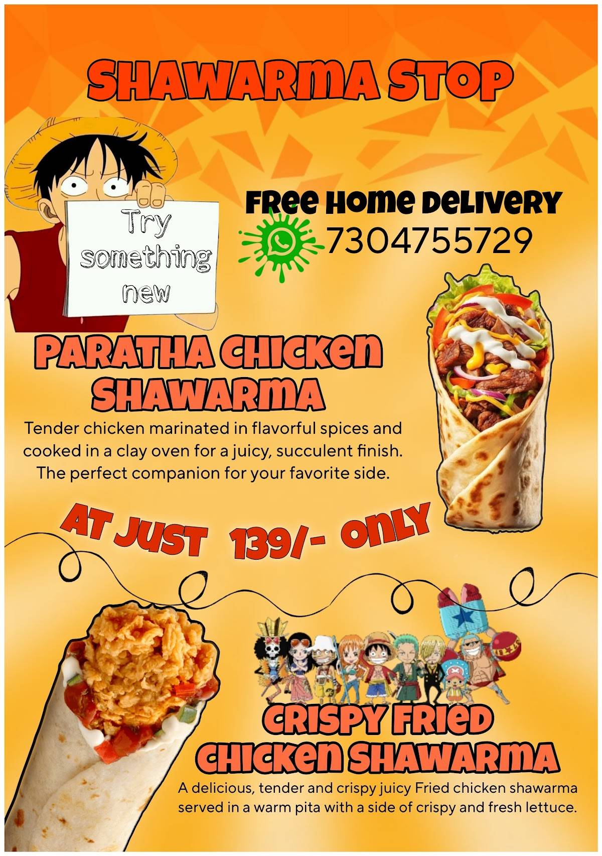Shawarma Stop menu
