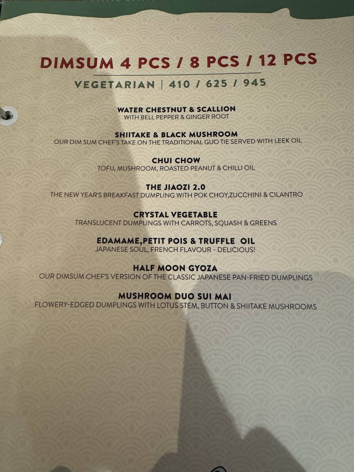 Shizusan Viman Nagar menu