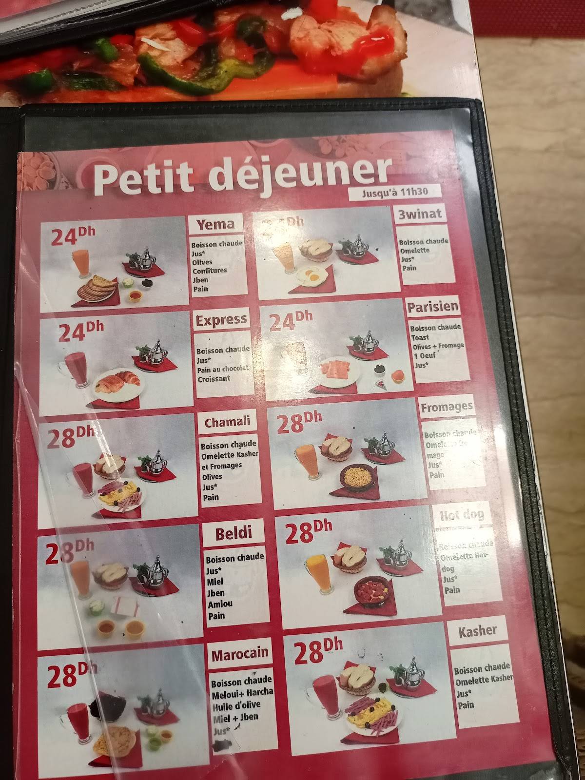 Menu de Snack Sahbi
