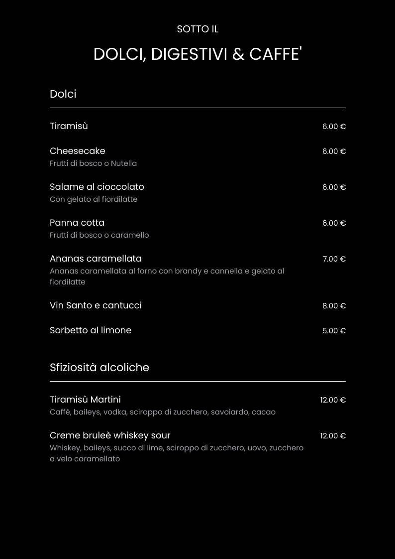 Menu di Sotto Il Albenga 
