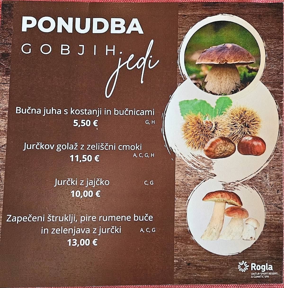Menu di Stara koča 