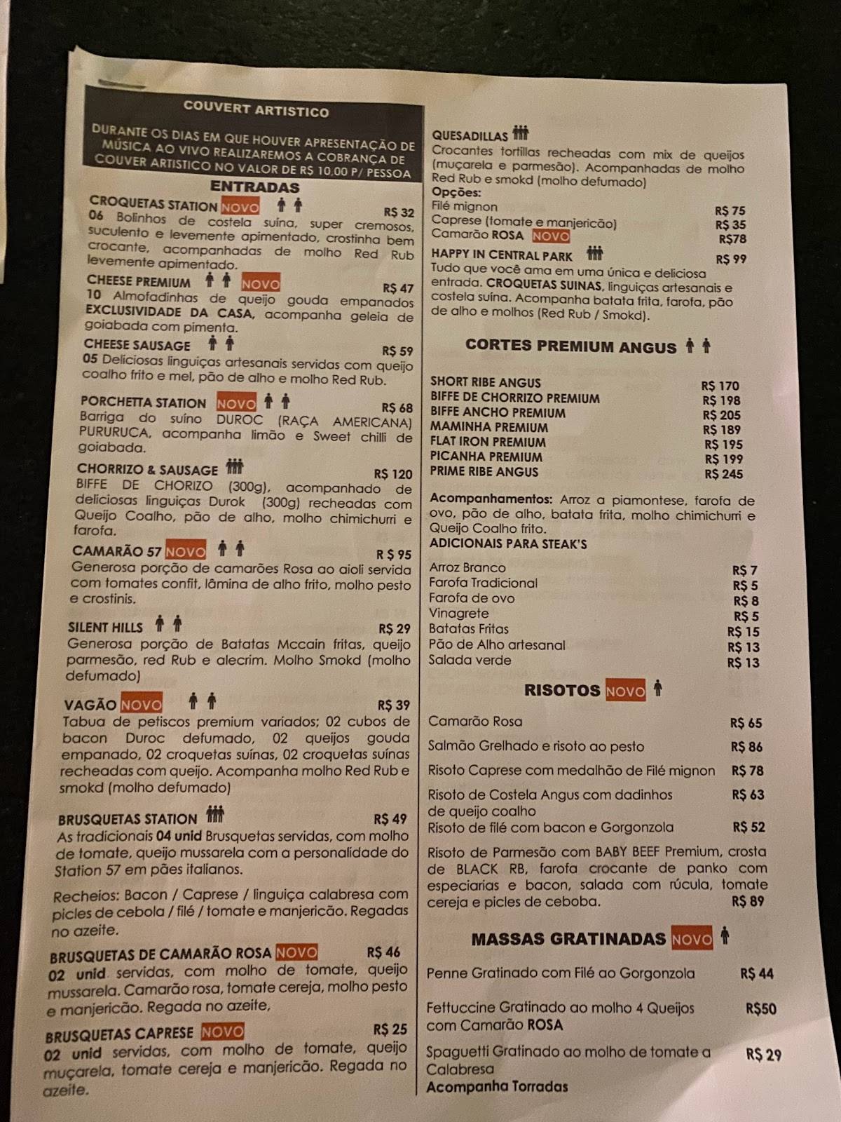 Station 57 cardápio