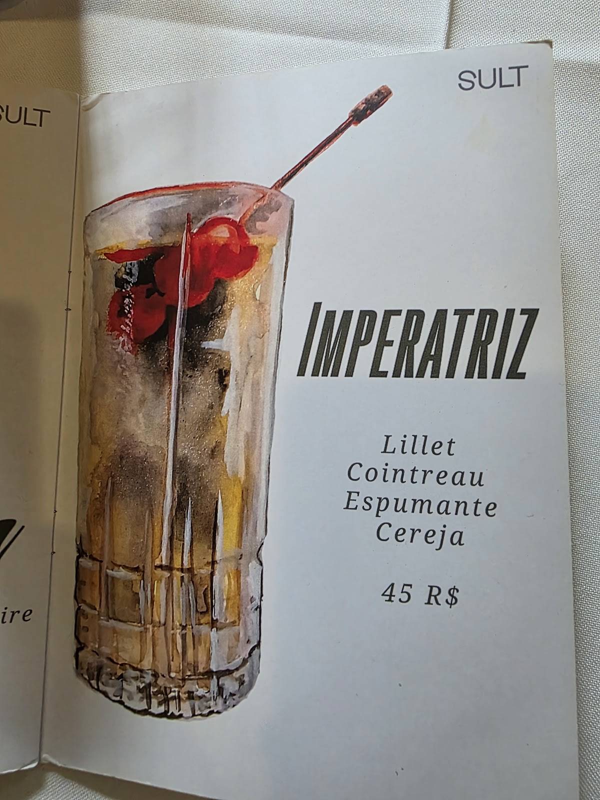 SULT cardápio