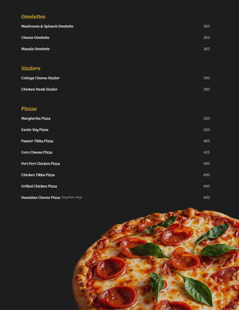 Syla Terrace Kitchen & Bar menu