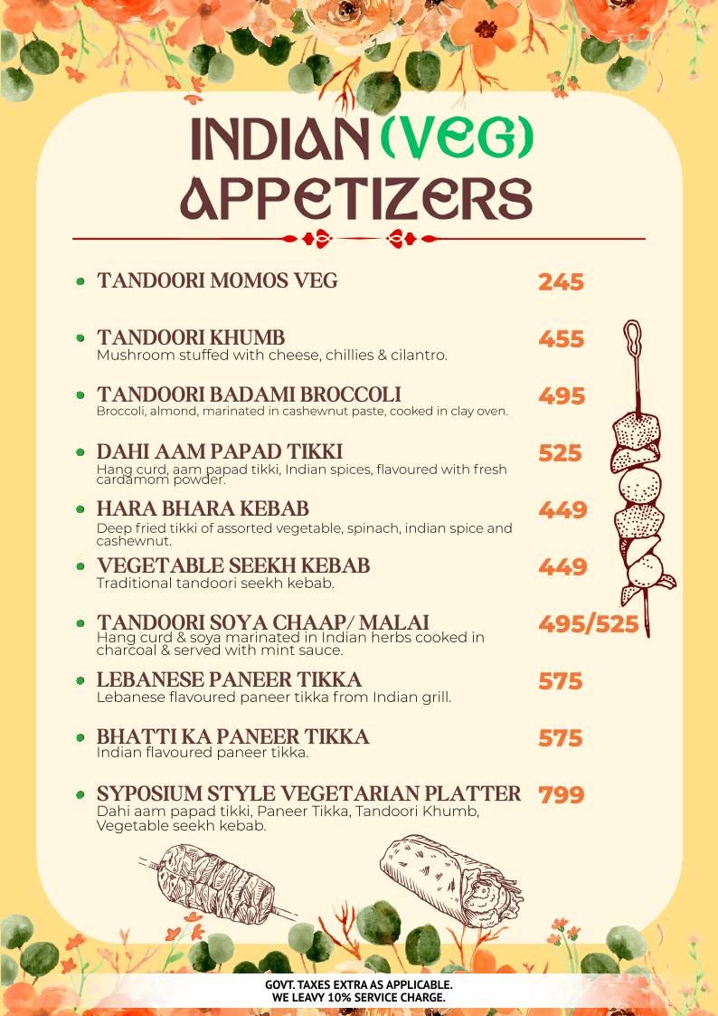 Symposium World Cuisine menu