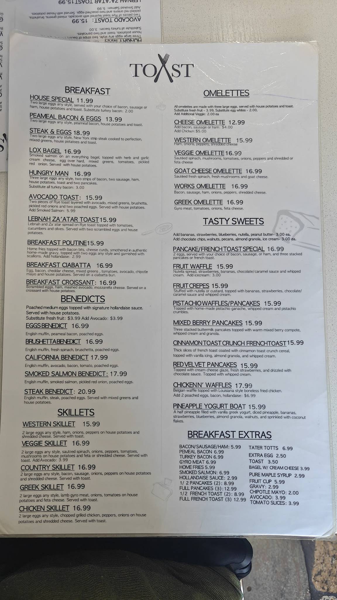 Menu de TOAST