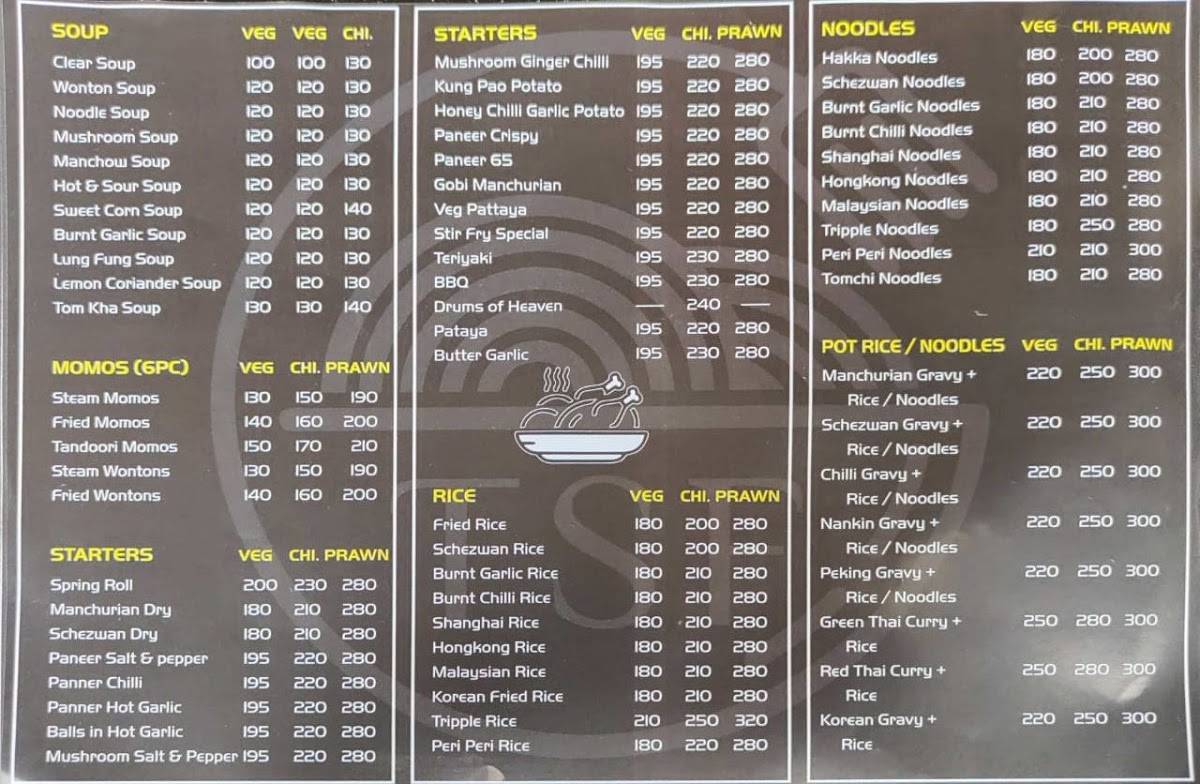 TSF - The Stir Fry menu