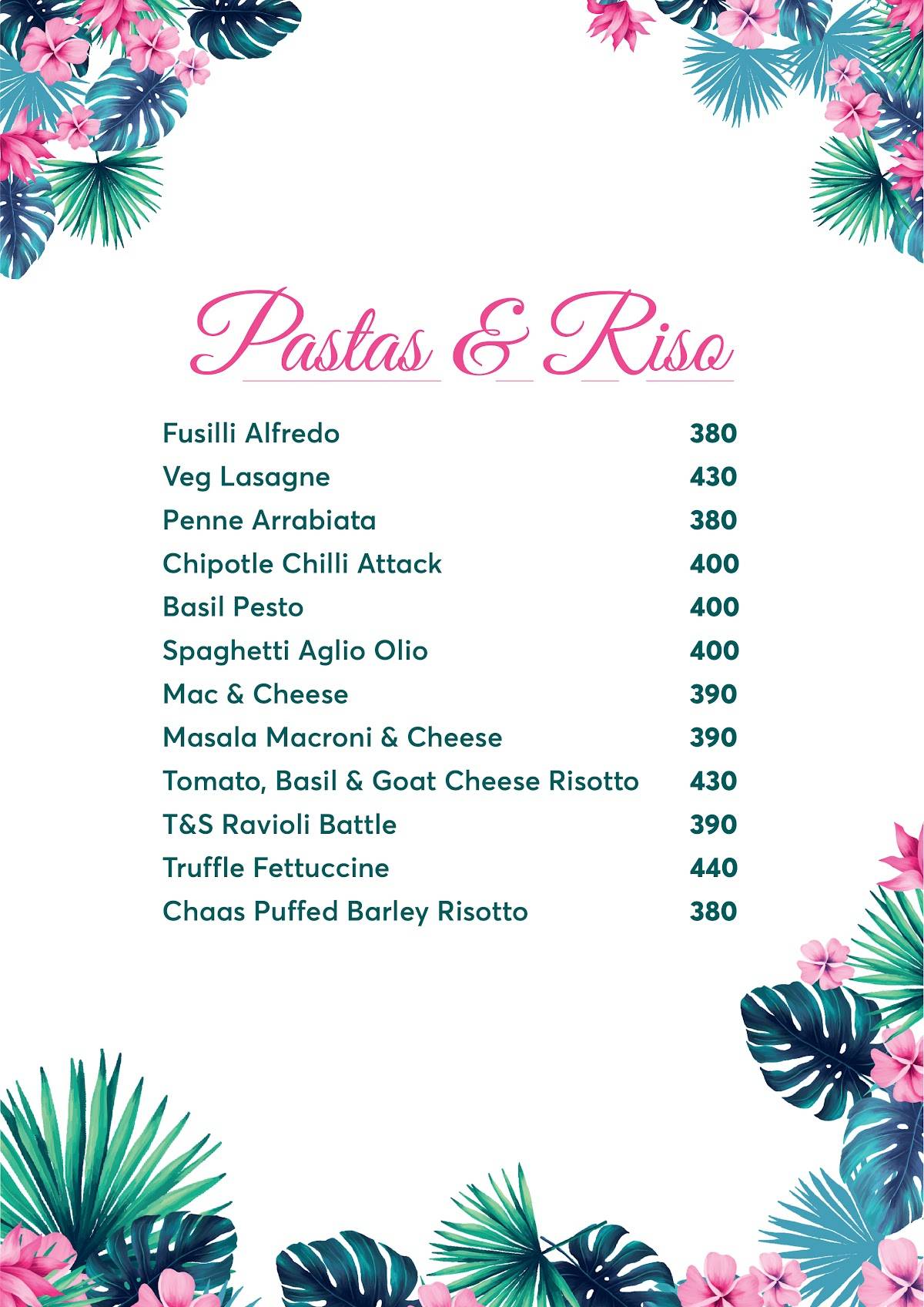 Tales & Spirits Bistro menu