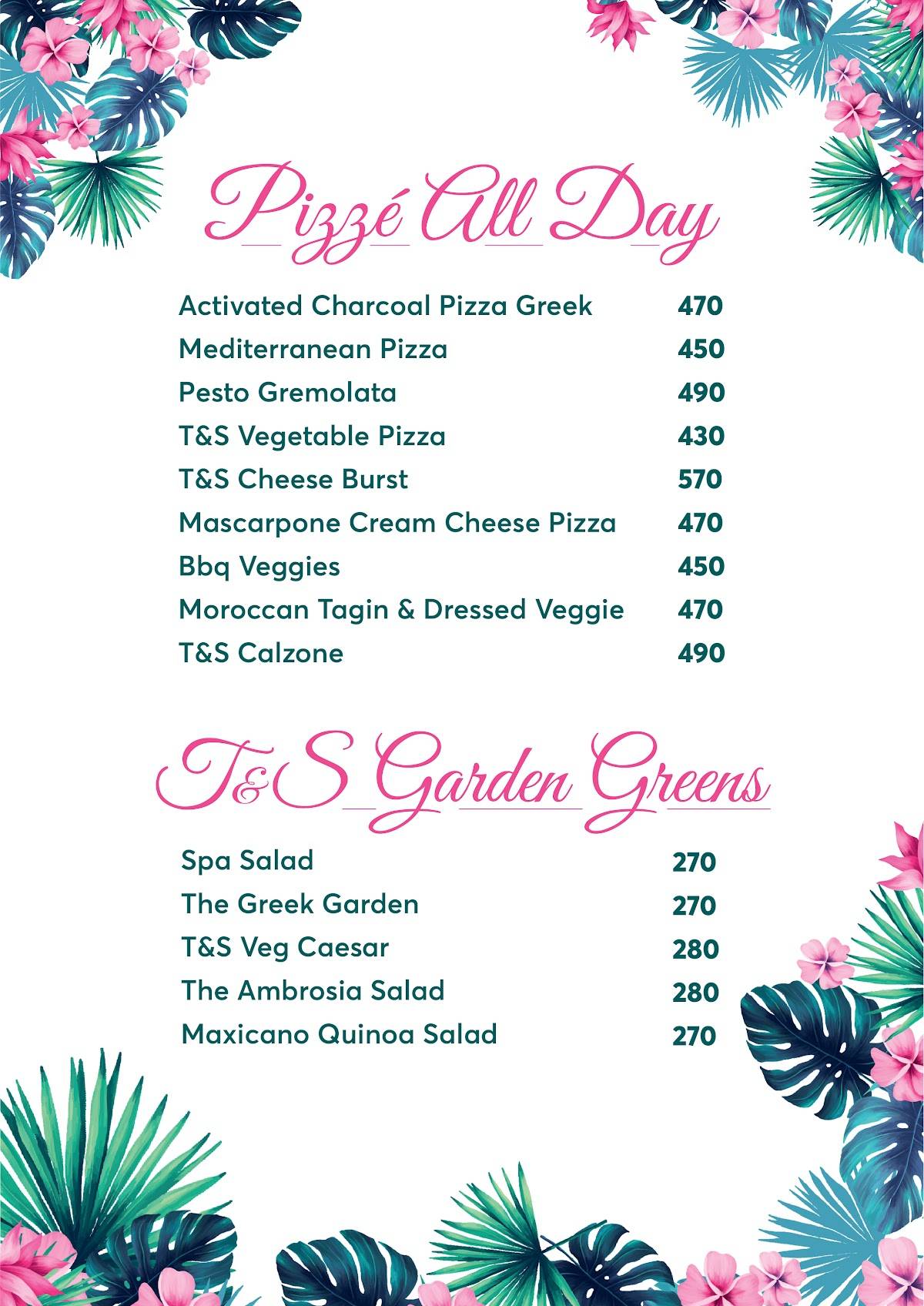 Tales & Spirits Bistro menu