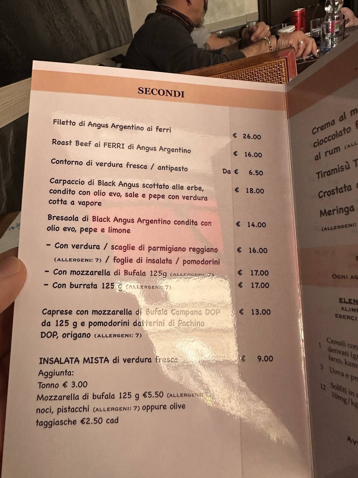 Menu di Tavernetta Rasori - Argentine Beef 