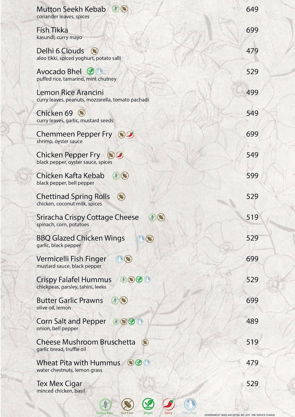 Te Amo Restaurant & Bar menu