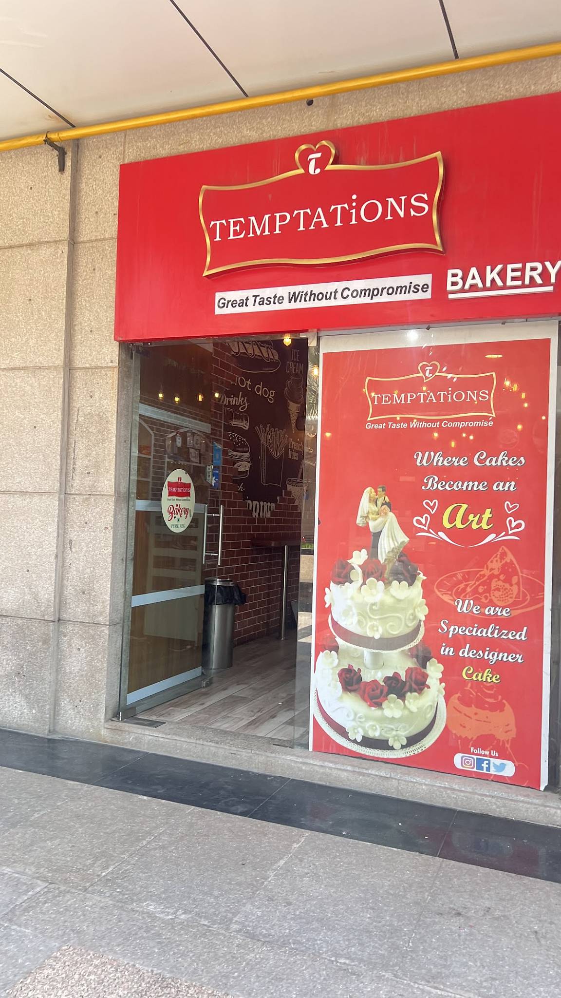 Temptations Bakery menu