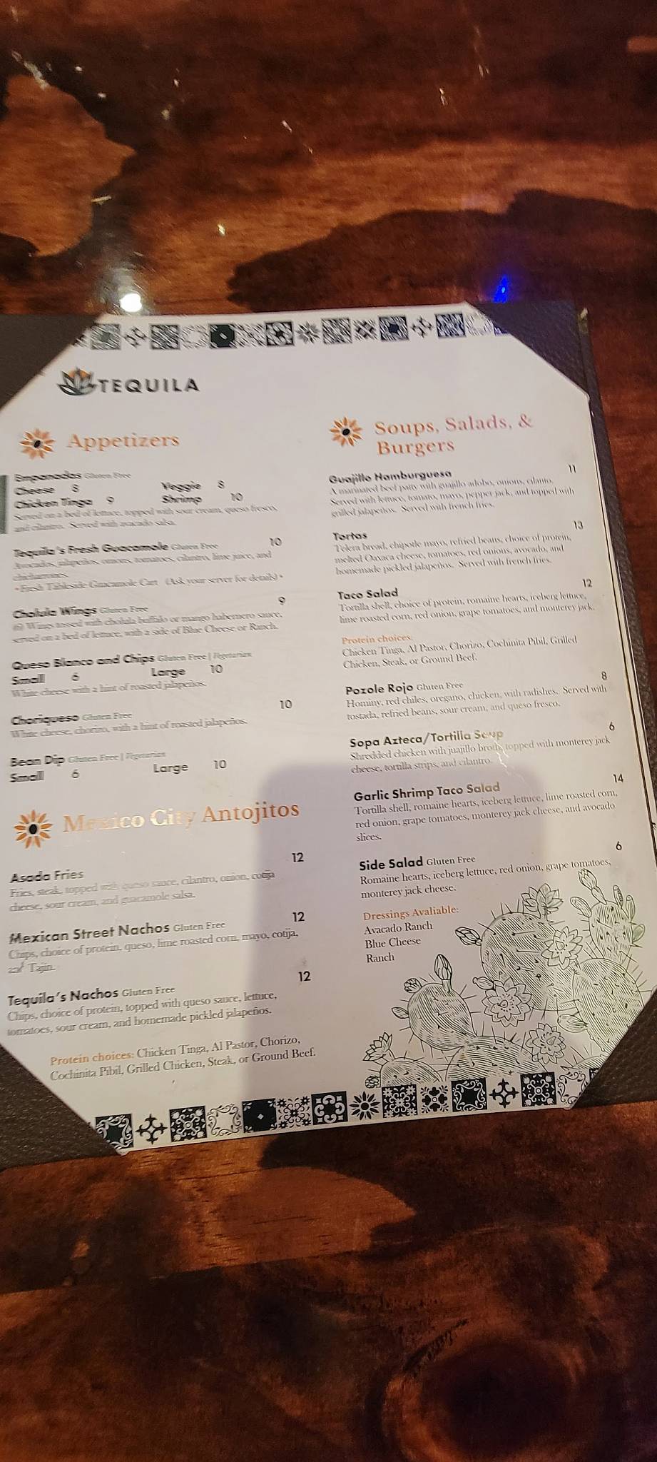 Menu at Tequila Mexican Restaurant & Cantina, Fort Wayne