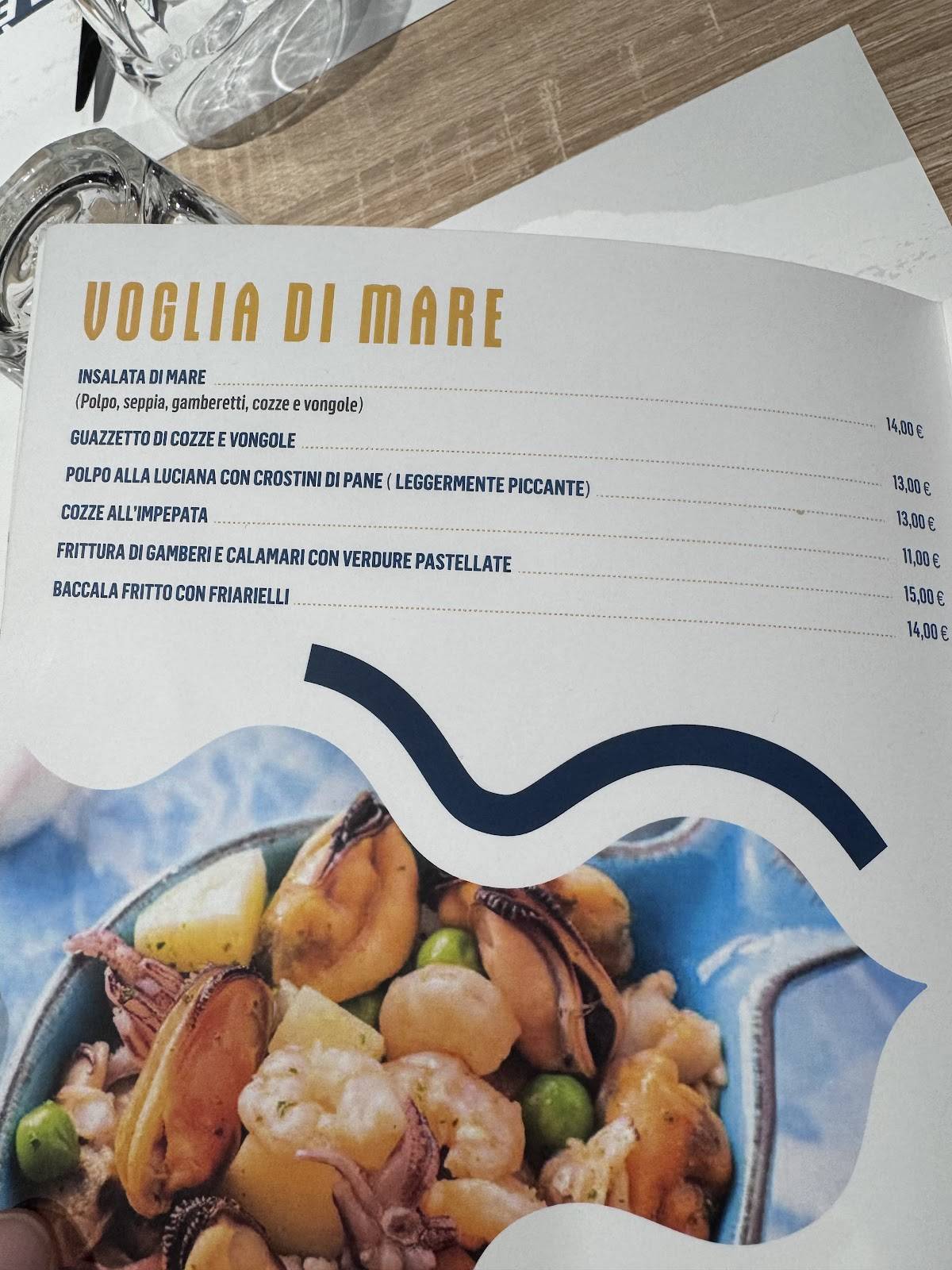 Menu di Terra Mia Modena 