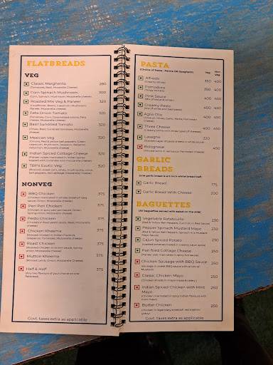 The Blue Plate menu