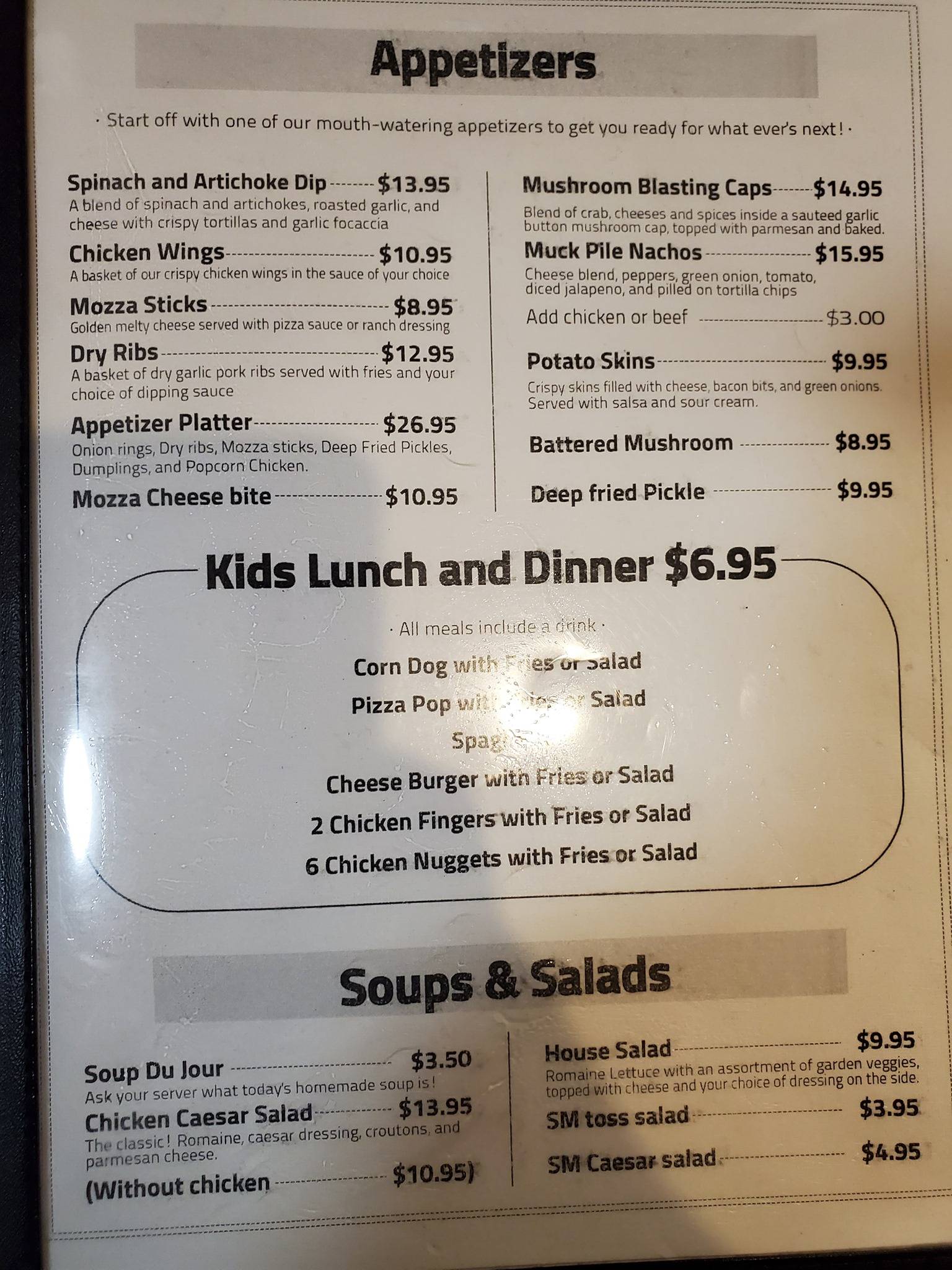 Menu at The Copper Kettle Restaurant, Creighton