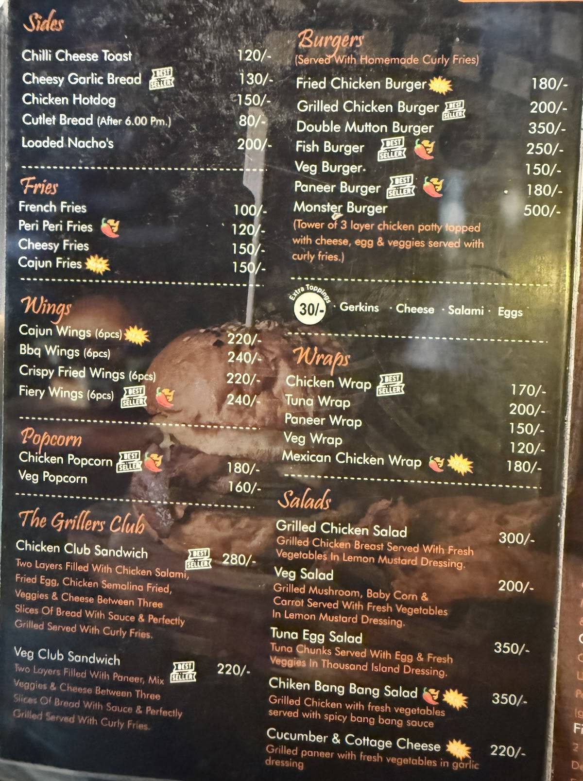 The Grillers Goa menu