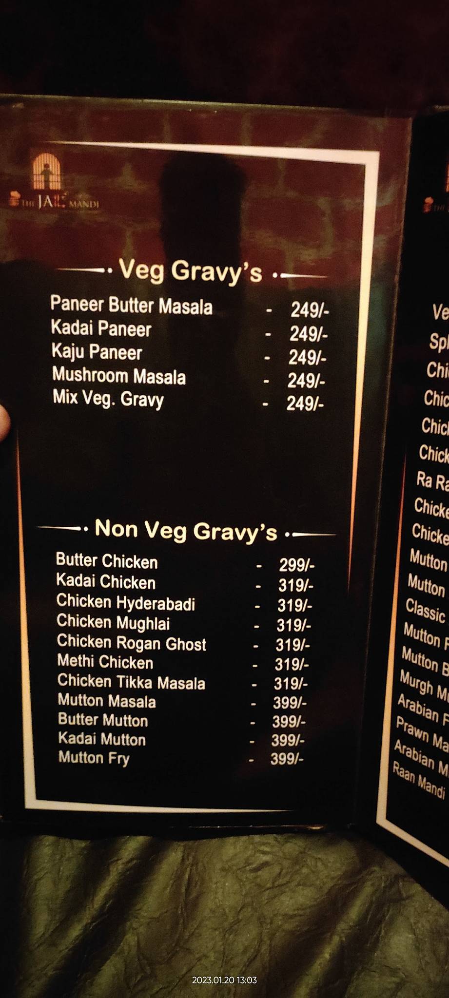 The Jail Mandi - Taste of Arabian menu