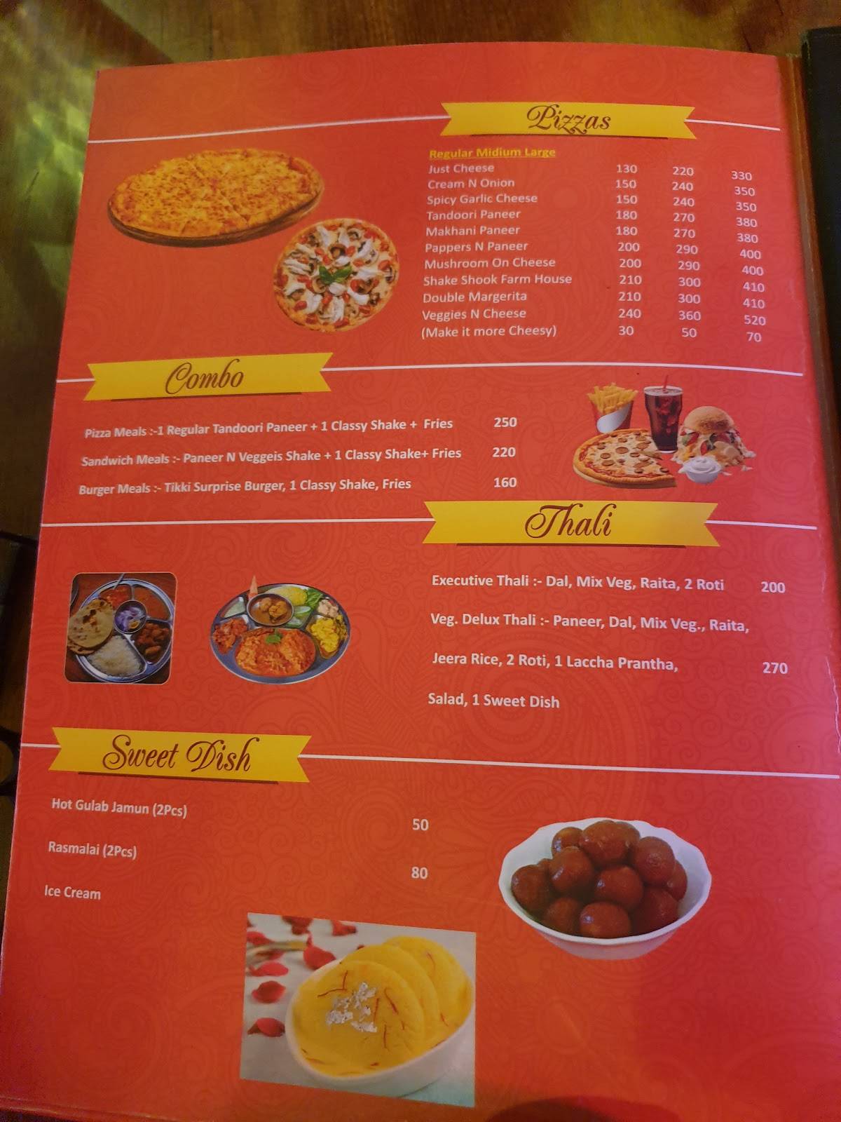 The Pahadi Monk menu