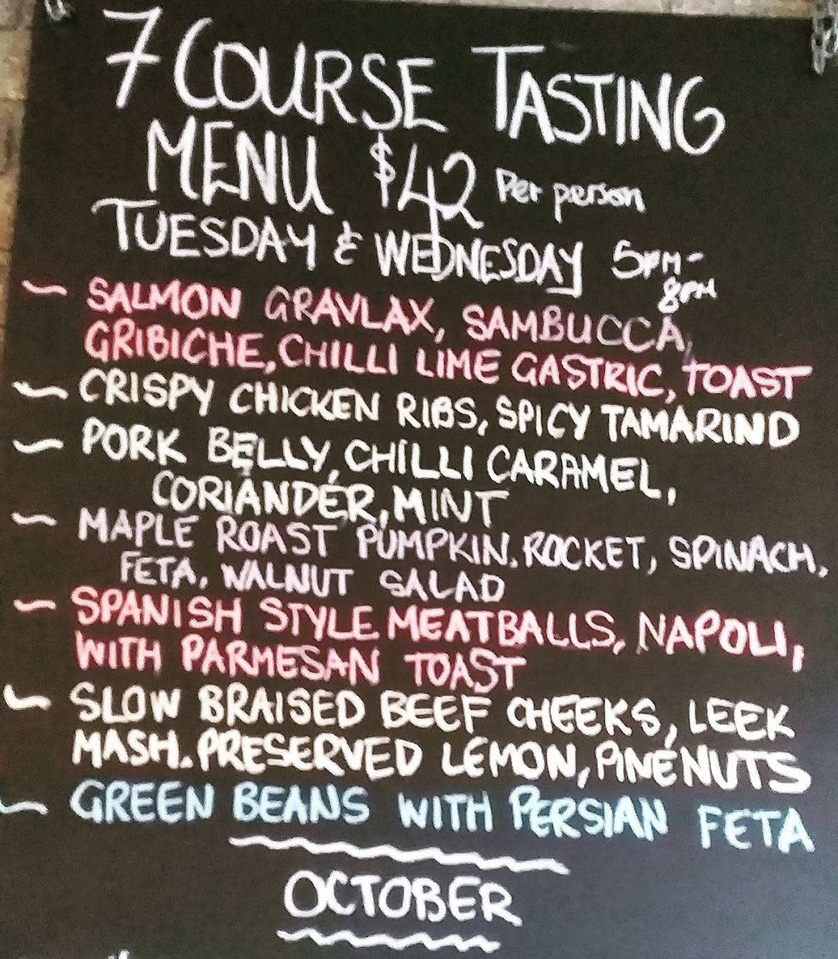 Menu at The Wine Barrel, Mudgeeraba