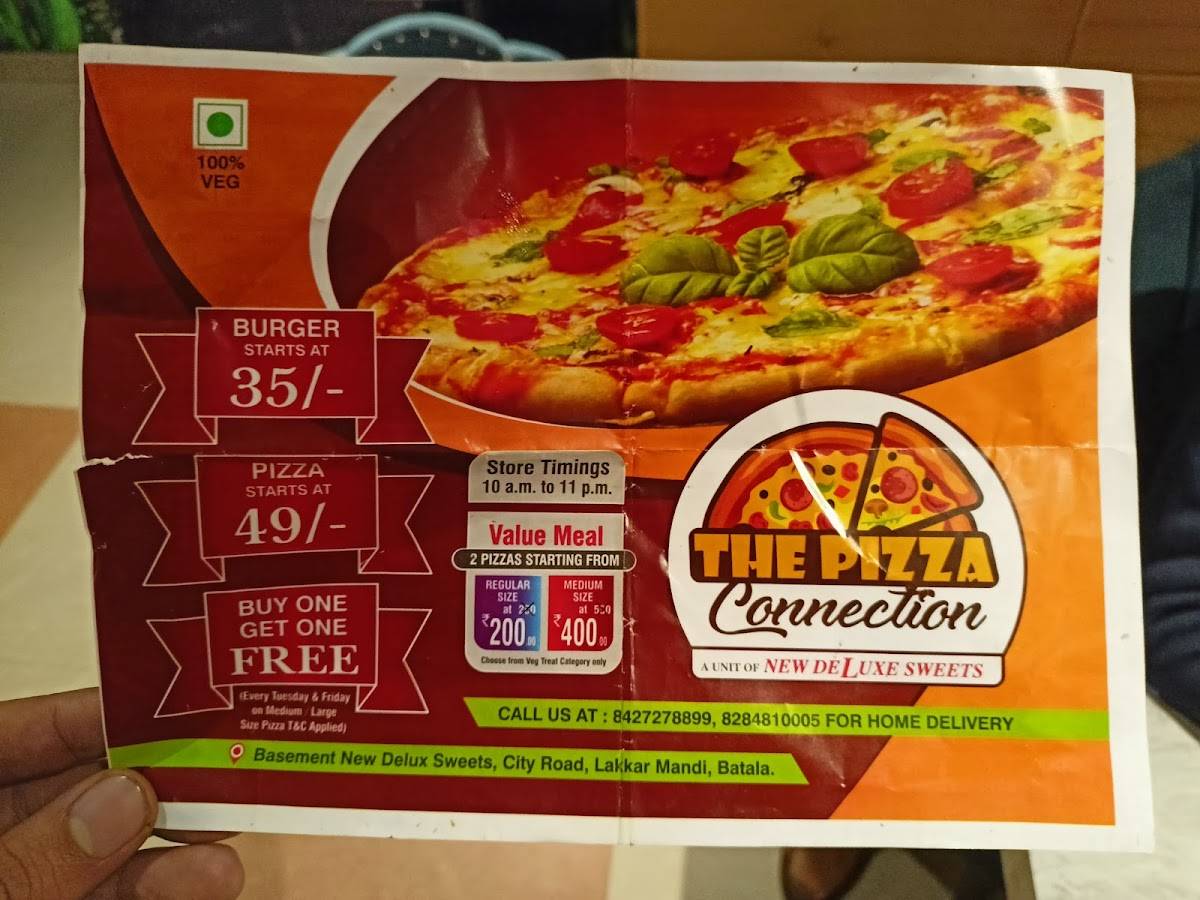 The pizza Connection menu