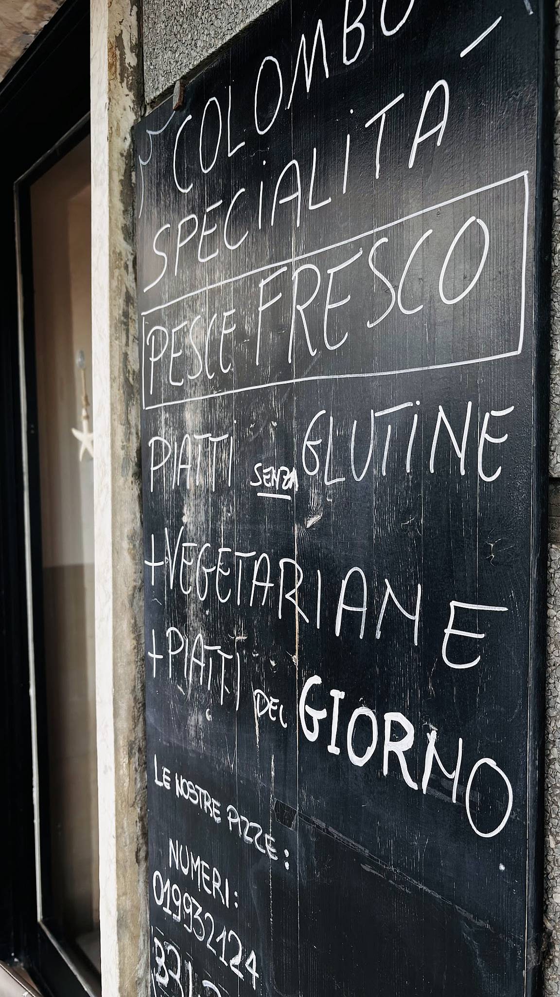 Menu di Trattoria Colombo Varazze 