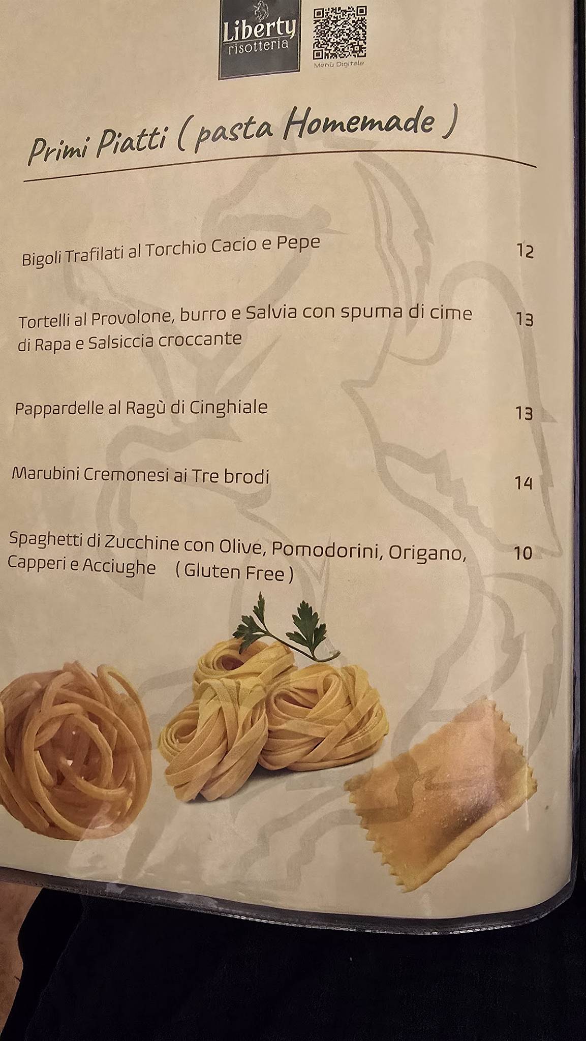 Menu de Trattoria Liberty