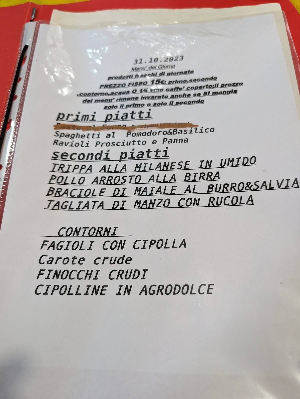 Menu di Trattoria da Tomaso 