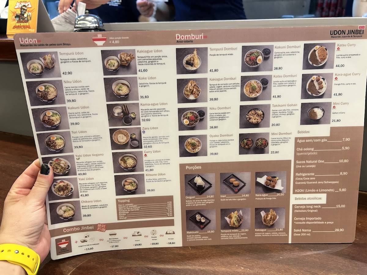 Udon Jinbei cardápio