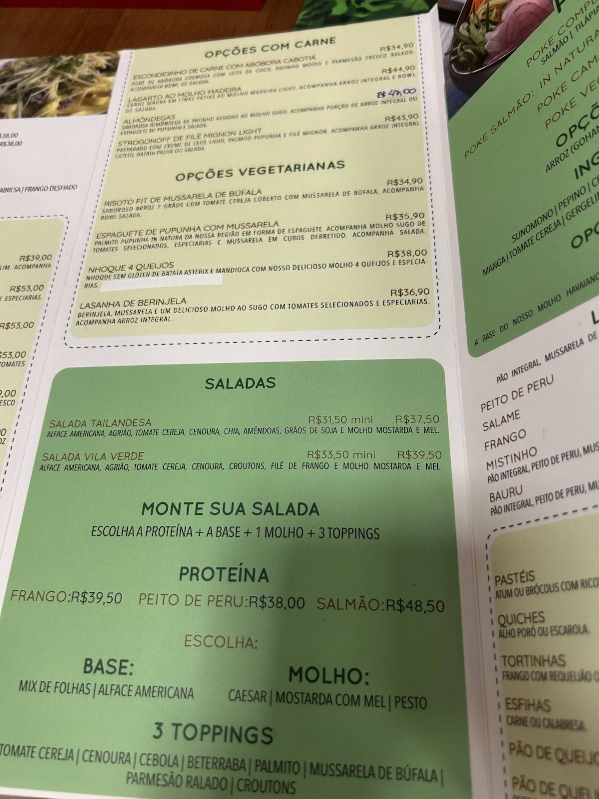 Café Natura cardápio