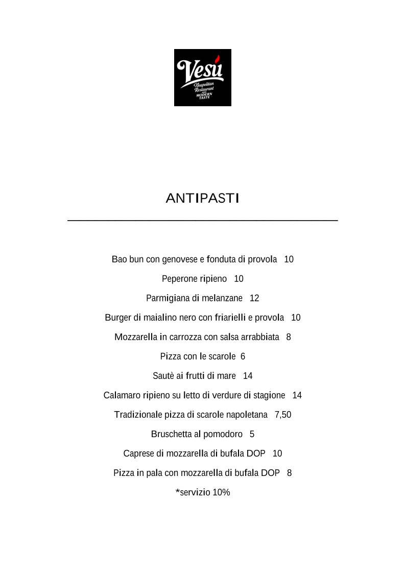 Menu di Vesù By Sano Sano 