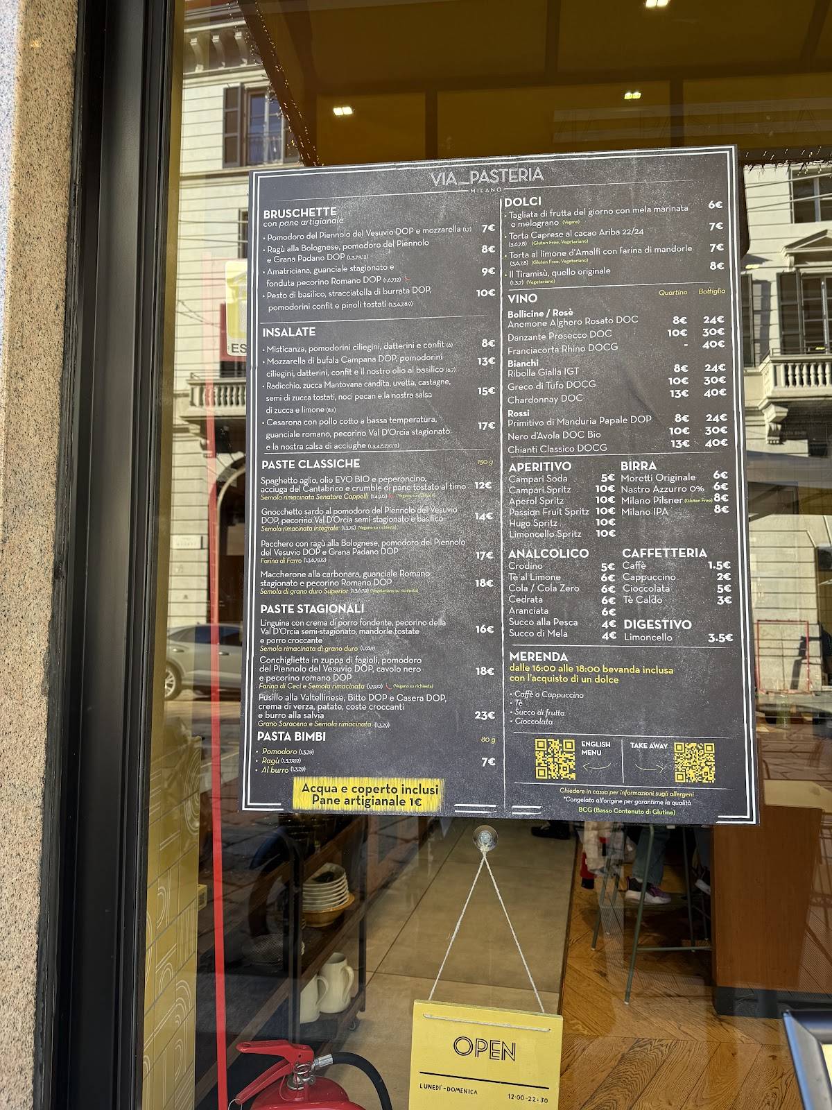 Menu di Via Pasteria 