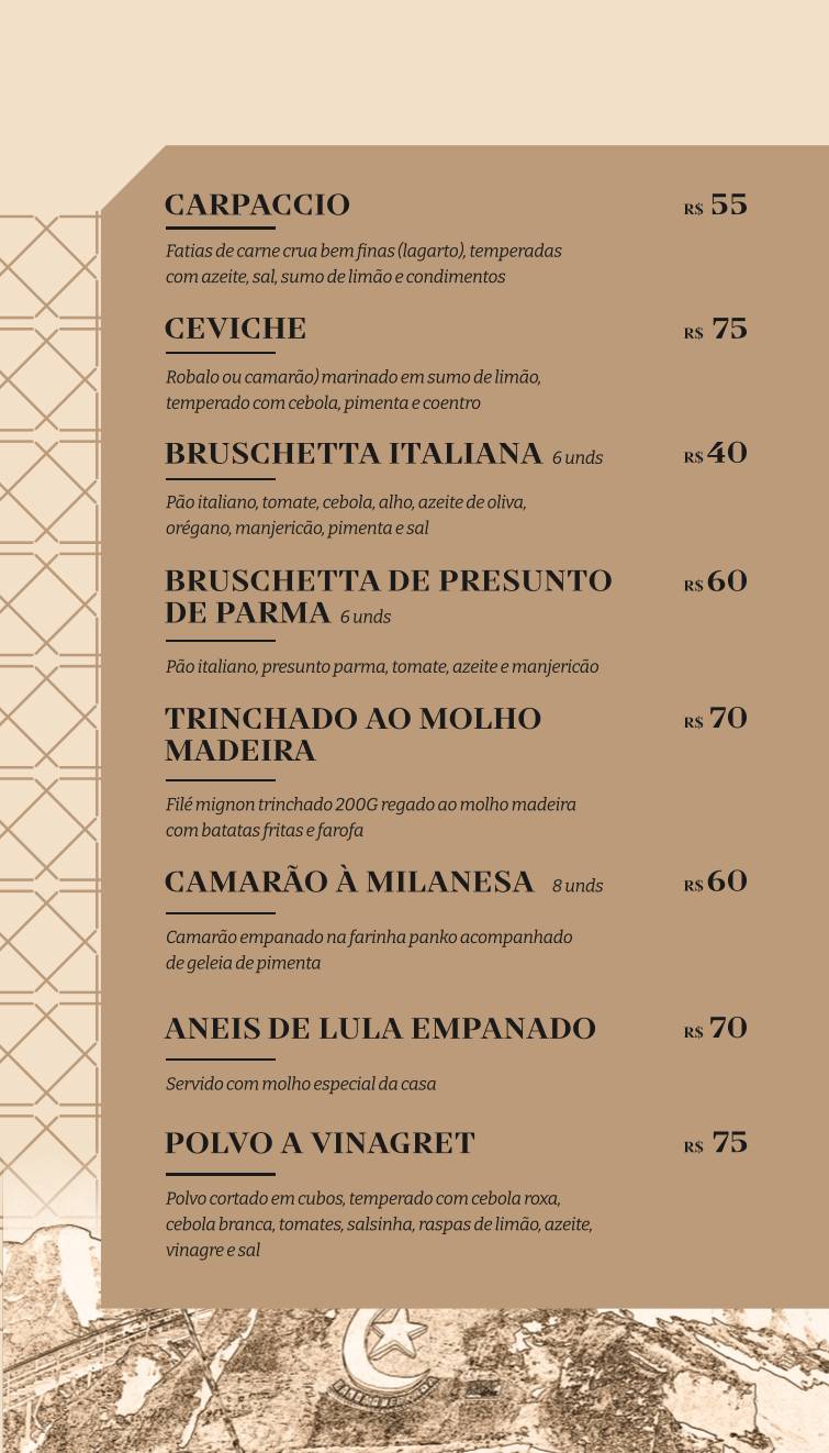Vitório's Lounge cardápio