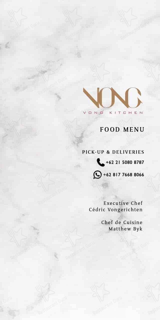 Vong Kitchen menu