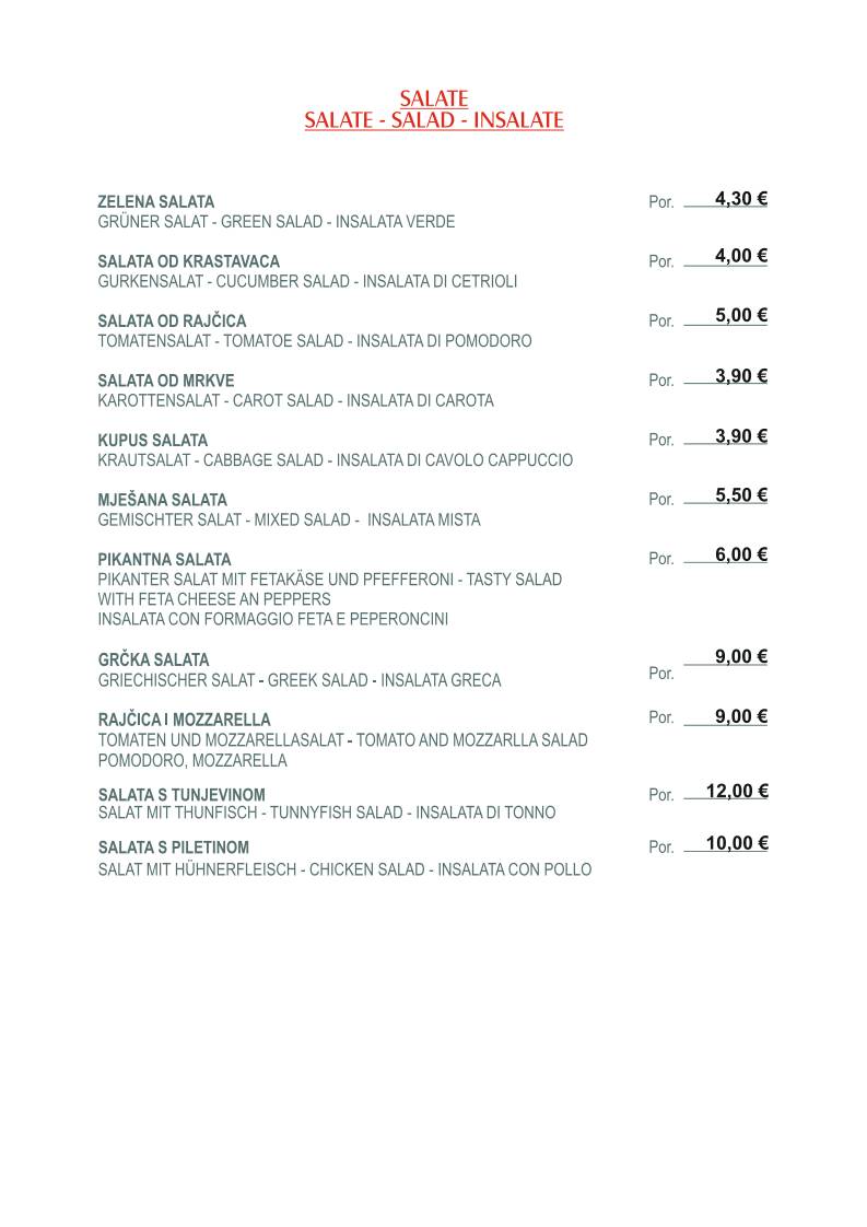 Menu di Restaurant da Giovanni MEDULIN 