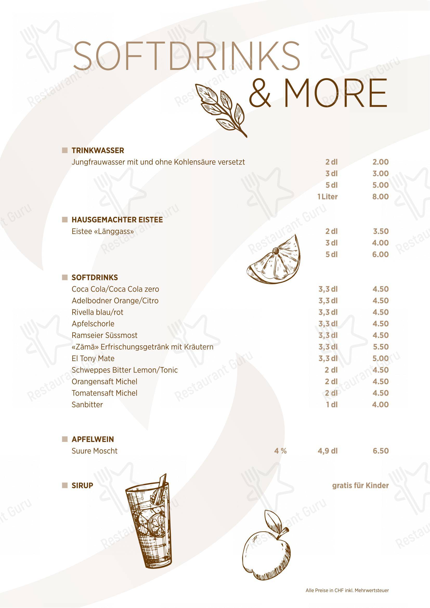 Menu di Restaurant zum CHOCHTOPF - 菜单