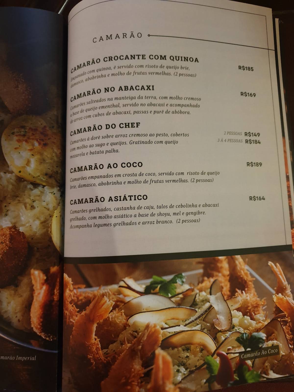 Armazém cardápio