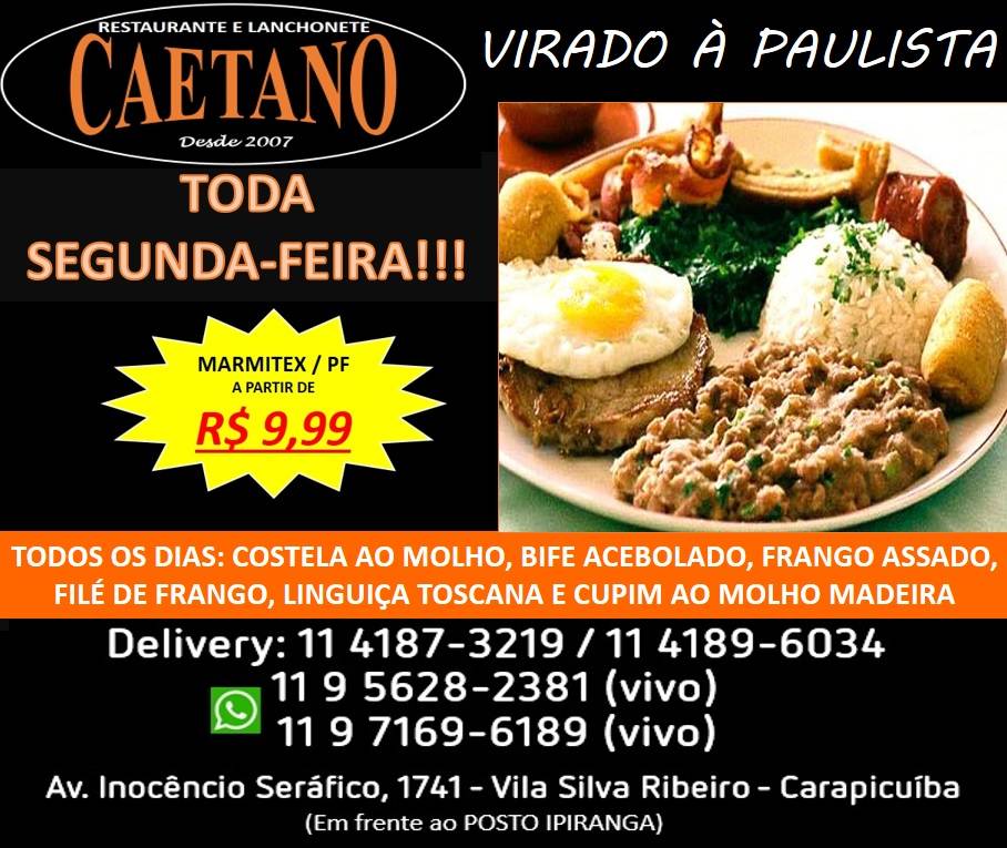 Restaurante Caetano cardápio