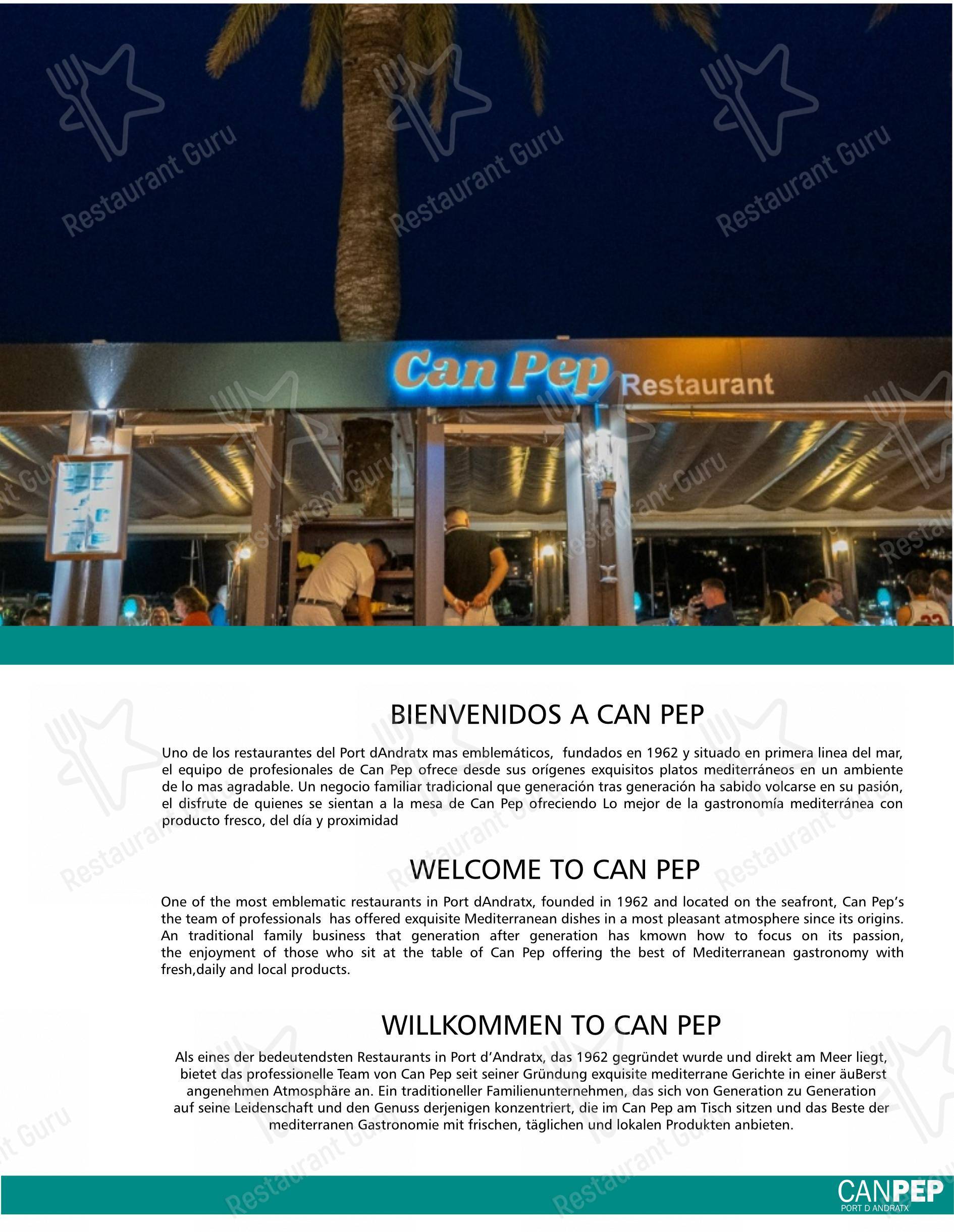 Restaurante Can Pep Puerto Andratx en Puerto de Andrach - Menu