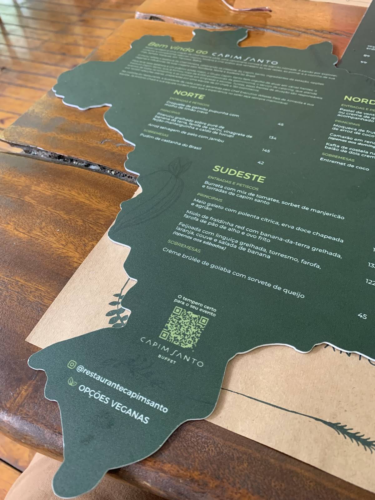 Restaurante Capim Santo São Paulo cardápio