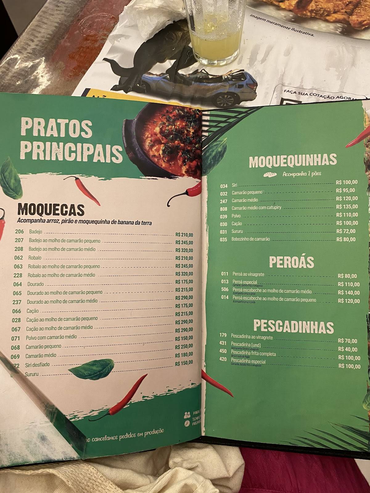 Caranguejo do Assis cardápio