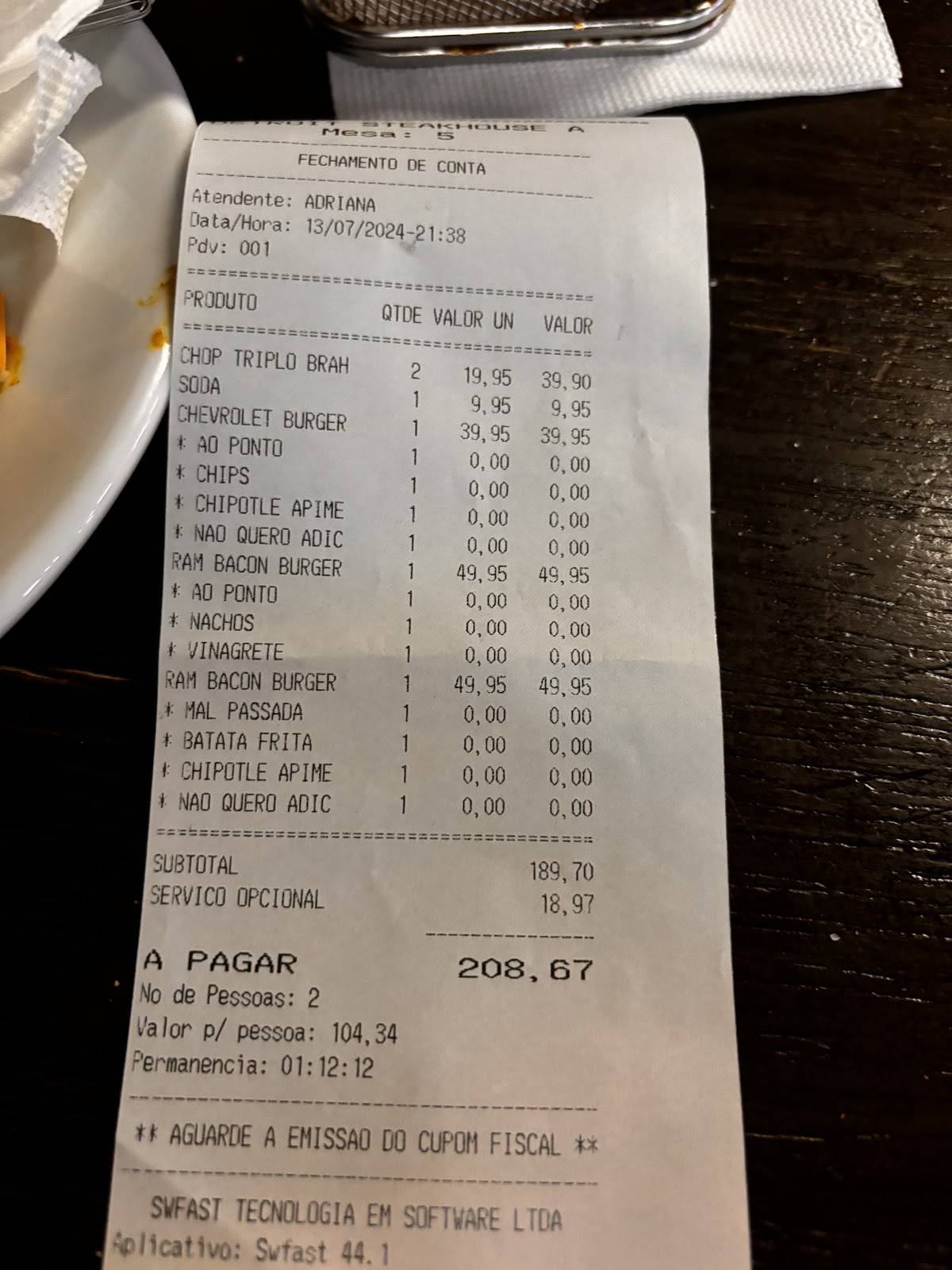 Detroit Steakhouse - Cuiabá cardápio