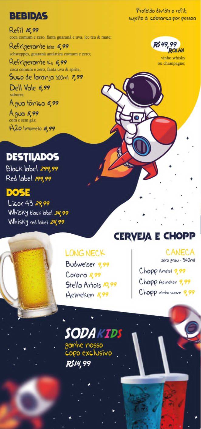 Restaurante Fantástico Taquara - Jacarepaguá - O Maior Restaurante Temático do RJ cardápio