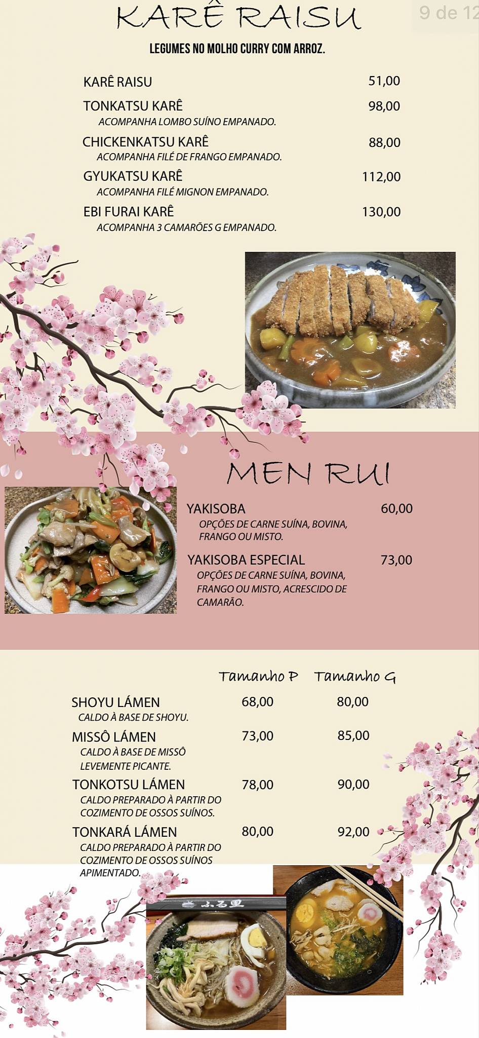Restaurante Furusato cardápio