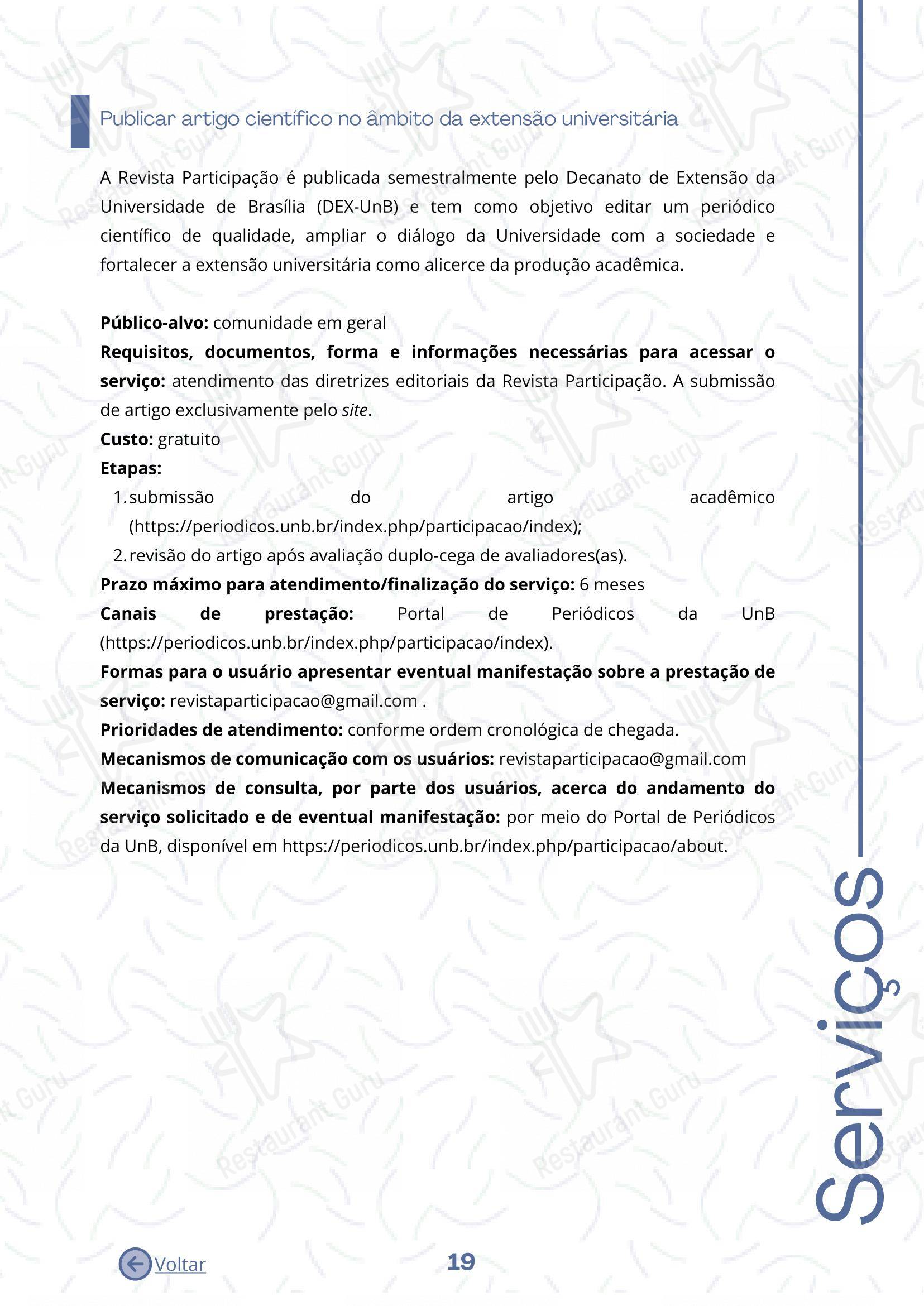 菜单 para Restaurante Universitário - RU ISM GOMES DE MATTOS restaurante