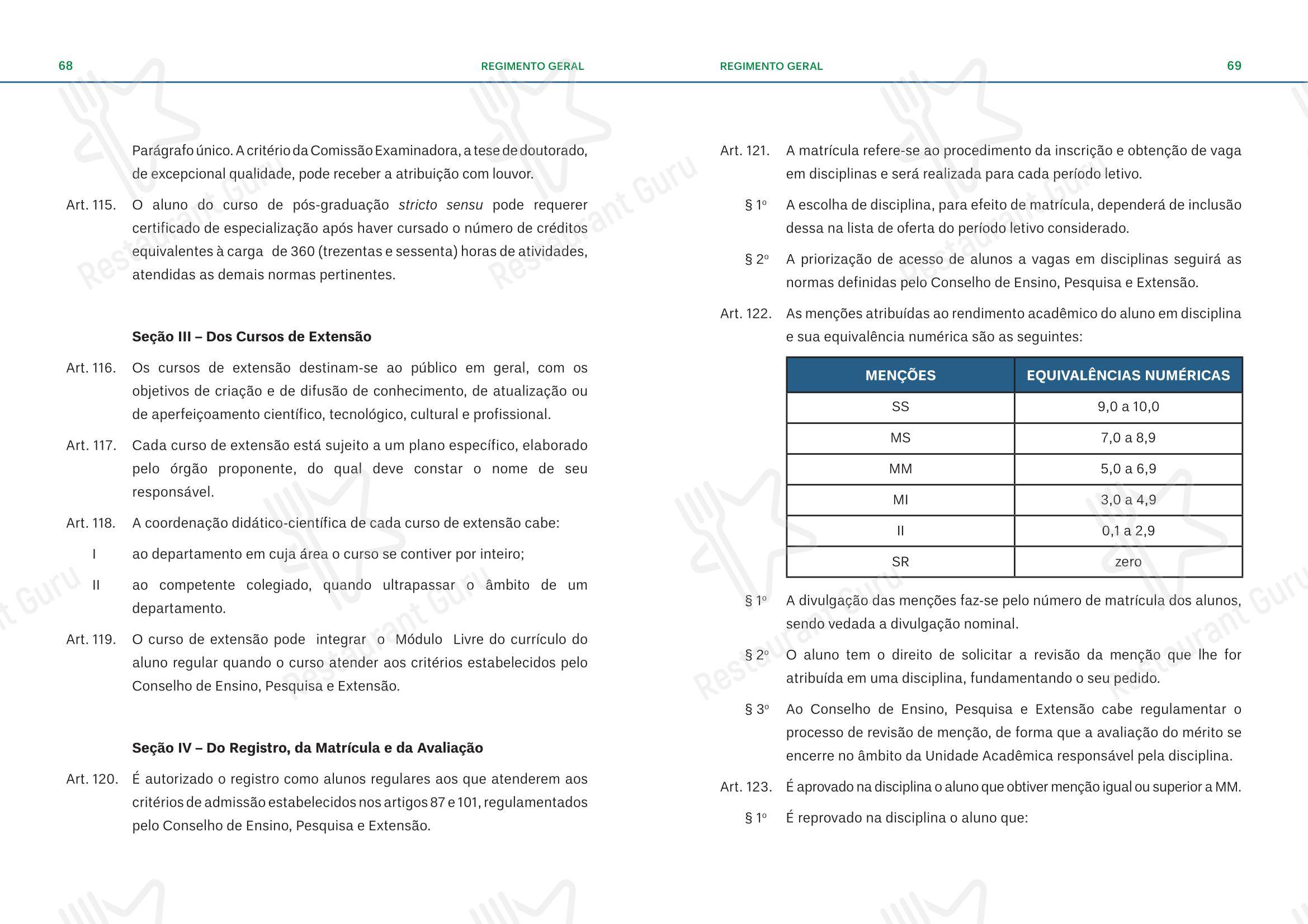 Restaurante Universitário - RU ISM GOMES DE MATTOS em Brasília - Коктейльная карта