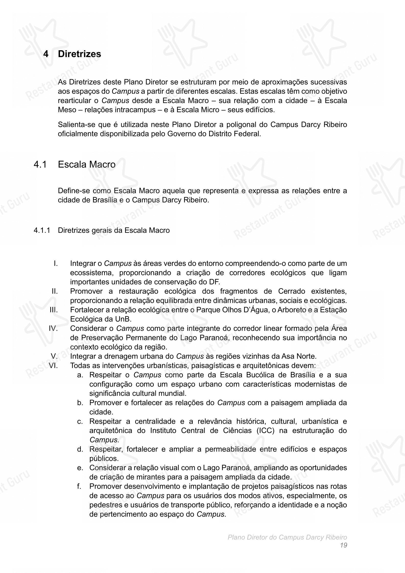 Restaurante Universitário - RU ISM GOMES DE MATTOS em Brasília - Крафт меню