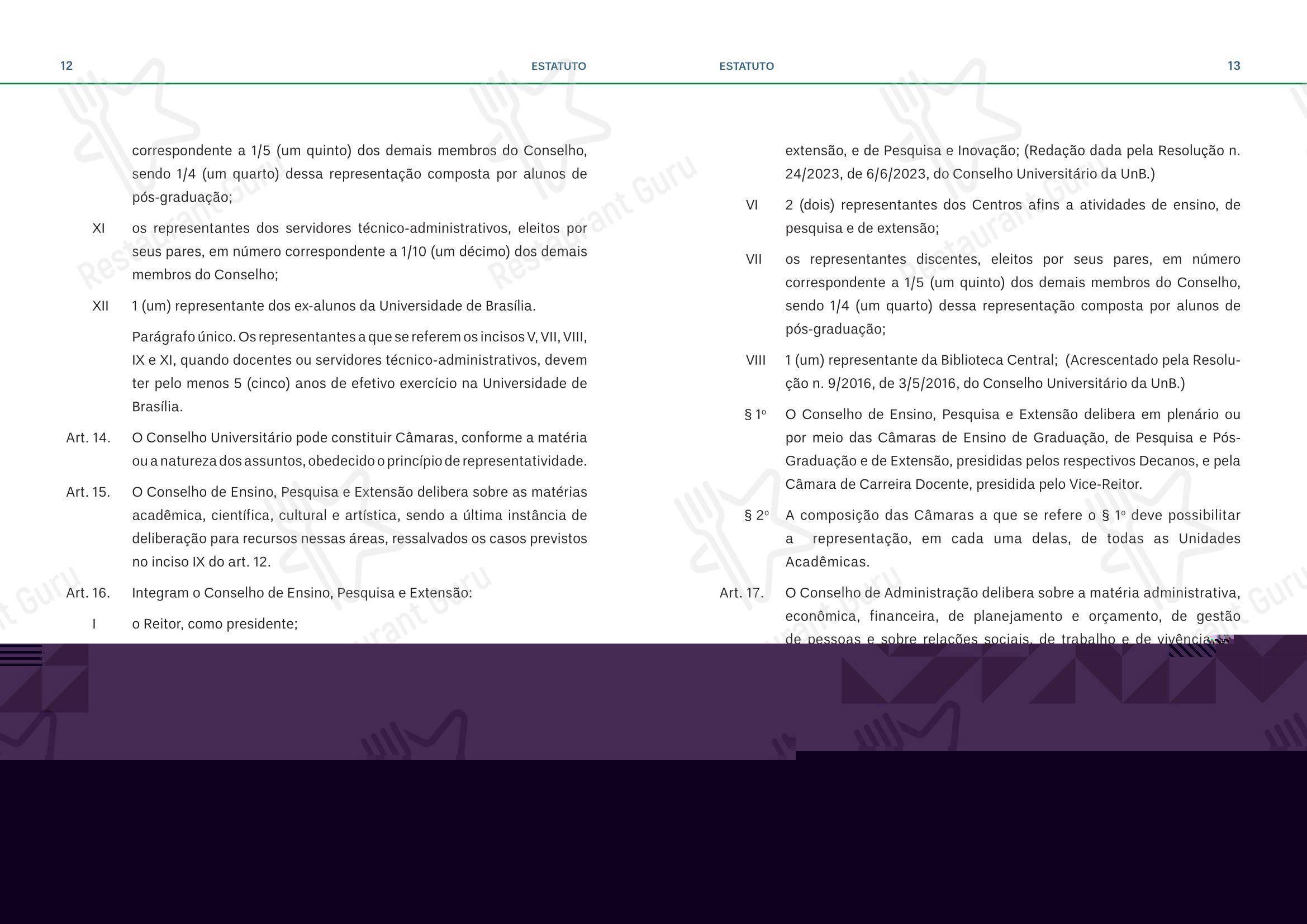 Коктейльная карта para Restaurante Universitário - RU ISM GOMES DE MATTOS em Brasília